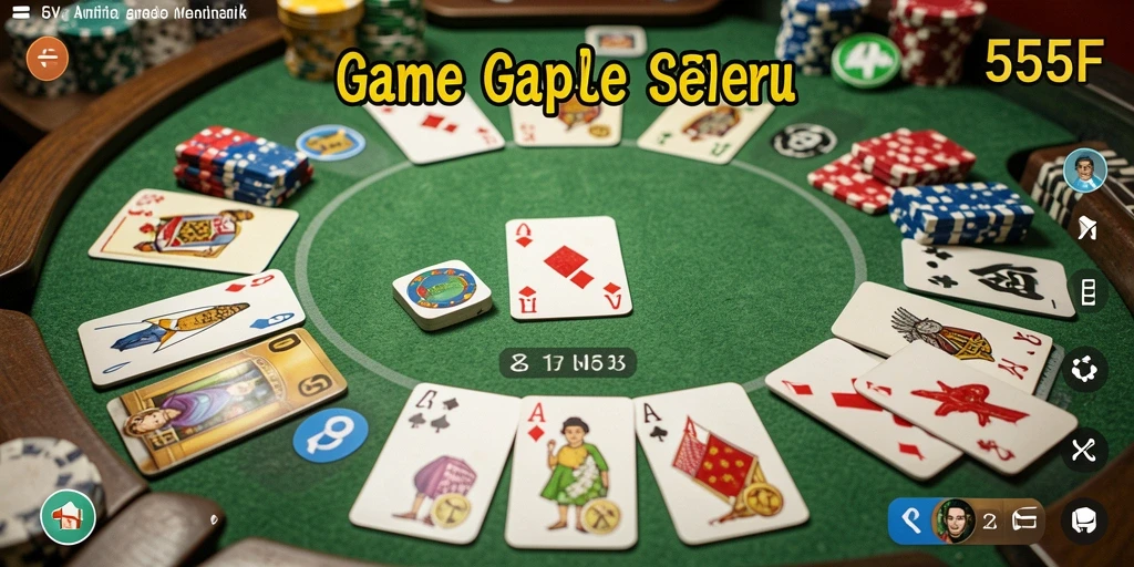 Tampilan gameplay Gaple di 555F yang menarik dan menantang.