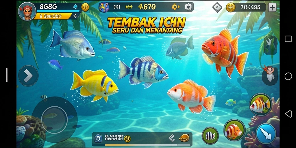 Tampilan gameplay 8G8G yang penuh aksi Tembak Ikan.
