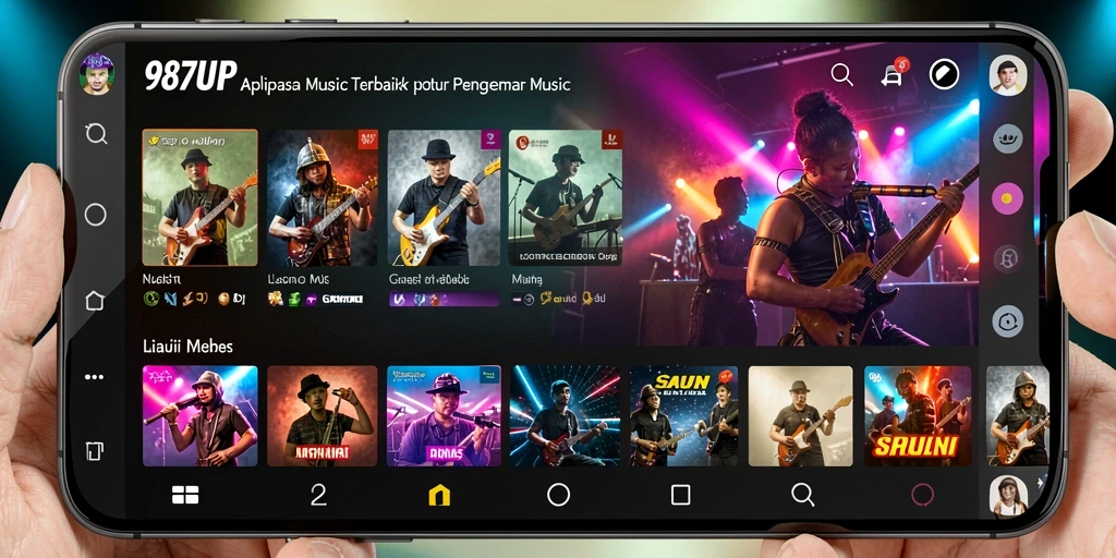Tampilan gameplay seru dari aplikasi musik 987UP