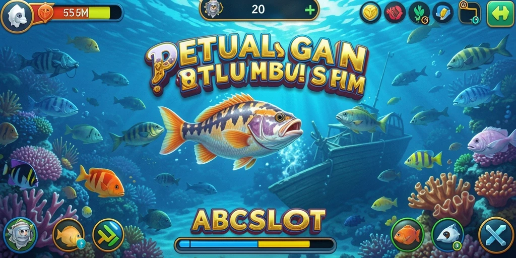Screenshot gameplay dari ABCSLOT menampilkan aksi memancing yang mendebarkan.