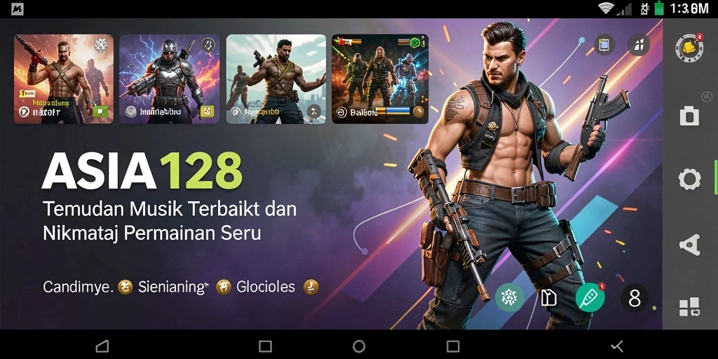 Screenshot gameplay ASIA128 yang menampilkan serunya bermain sambil mendengarkan musik.