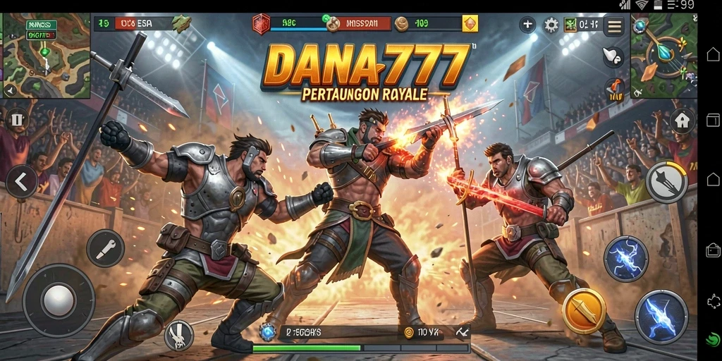 Gameplay DANA777 yang seru dalam pertarungan Battle Royale.