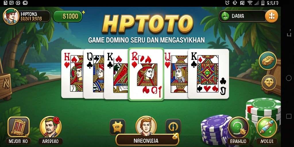Screenshot gameplay HPTOTO yang menunjukkan keseruan permainan Domino.