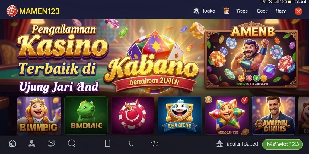 Screenshot MAMEN123 dengan gameplay Kasino yang mendebarkan.