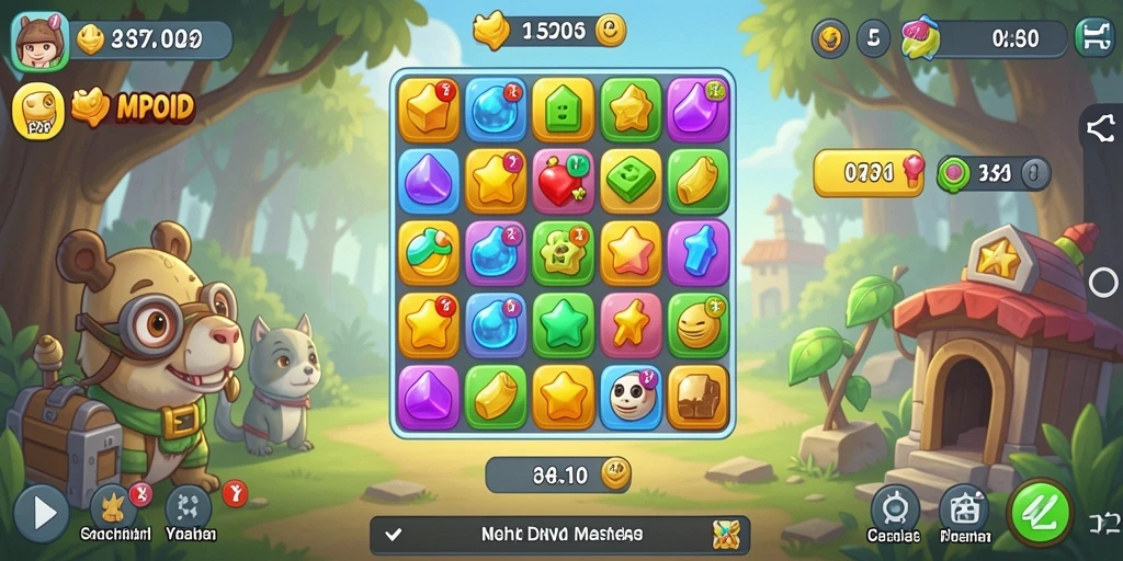Tampilan gameplay MPOID yang menarik dan penuh warna dalam kategori Match-3.
