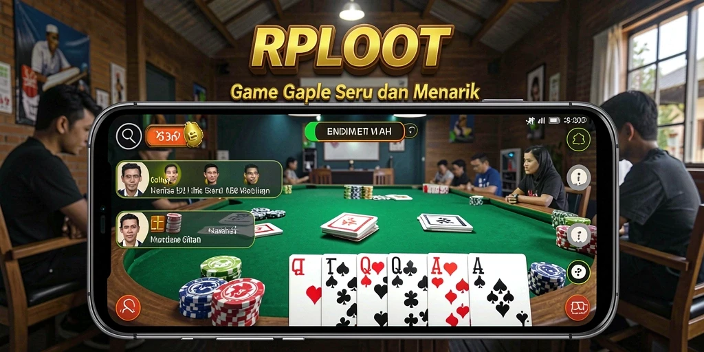 Screenshot gameplay RPLOOT menampilkan aksi seru permainan Gaple.