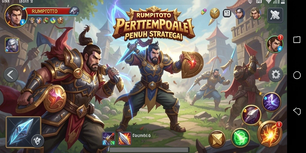 Screenshot gameplay RUMPITOTO menampilkan pertempuran seru di arena Battle Royale.