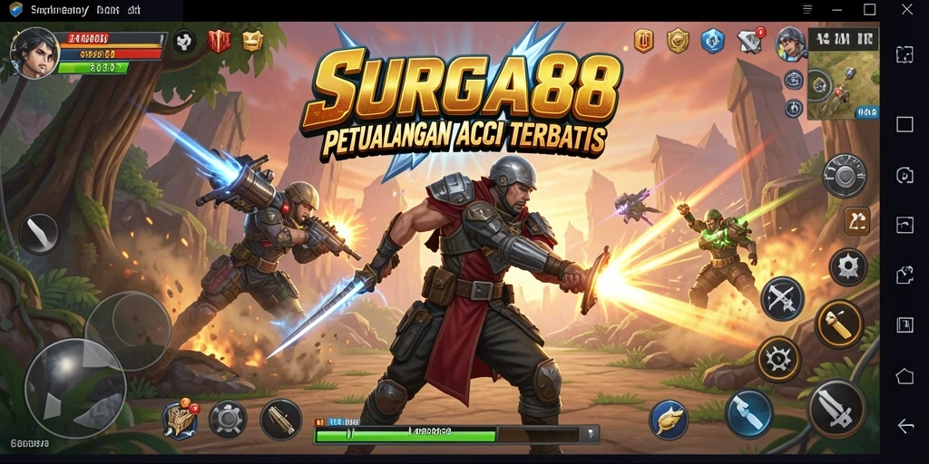 Gameplay menegangkan di SURGA88 saat menghadapi musuh.