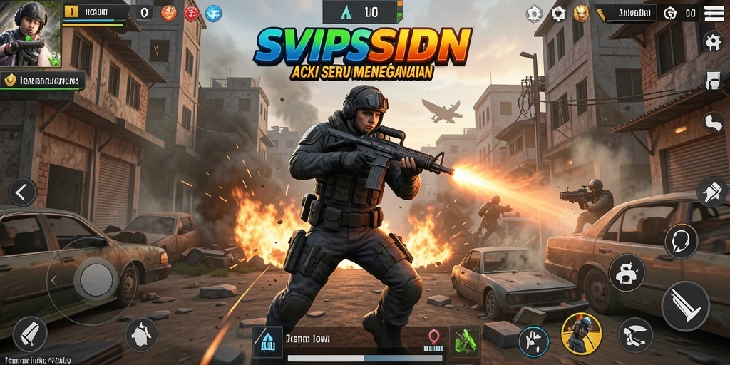Tangkapan layar utama yang menampilkan gameplay seru dan dinamis di SVIPSIDN.