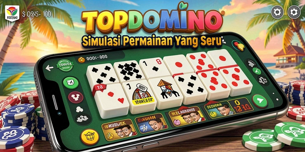 Screenshot gameplay TOPDOMINO yang menunjukkan pertarungan domino yang seru.