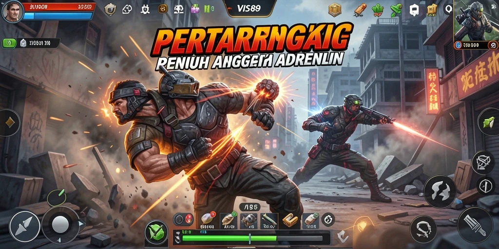 Tampilan aksi mendebarkan dalam gameplay VISA89 yang epik.
