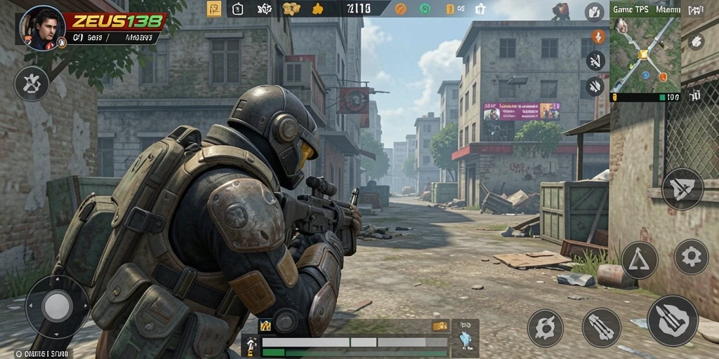 Screenshot ZEUS138 menampilkan aksi seru dalam gameplay TPS.